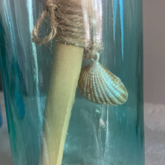 NWT Beautiful Blue & Green-Message In A Bottle Decorative Beach Glass Bottles 🐚 - Picture 11 of 17